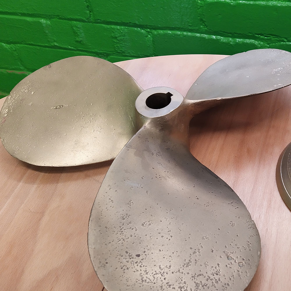 Image of a propeller that has been Vapour Blasted.